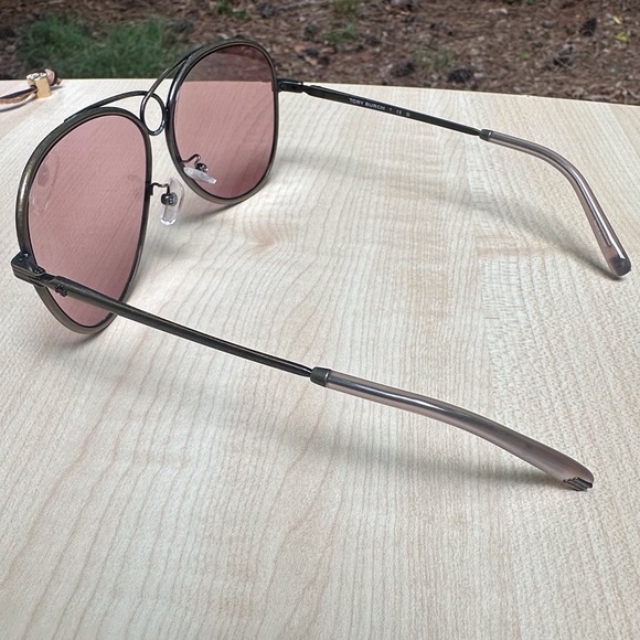 TORY BURCH sunglasses for women aviators with rose pink lenses metal NEW + CASE - Picture 6 of 11